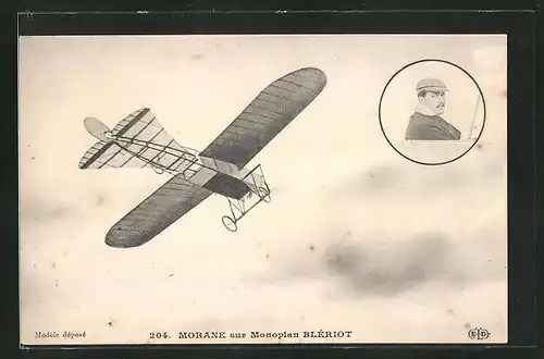 AK Flugzeug-Pioniere, Morane sur Monoplan Blériot