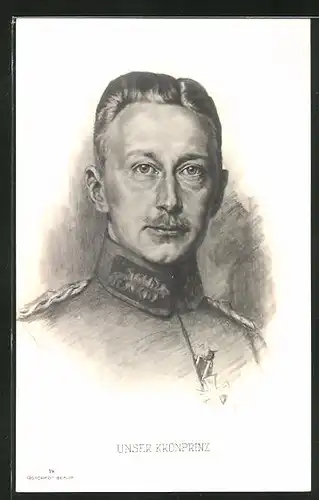 Künstler-AK Kronprinz Wilhelm von Preussen in Uniform mit Eisernem Kreuz