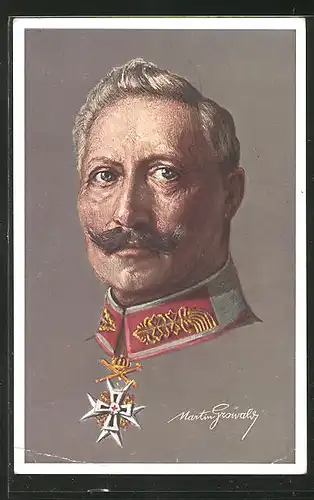 Künstler-AK Kaiser Wilhelm II. im Portrait