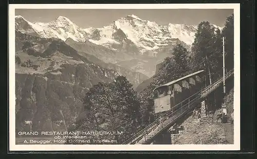 AK Interlaken, Bergbahn zum Grand Restaurant Harderkulm