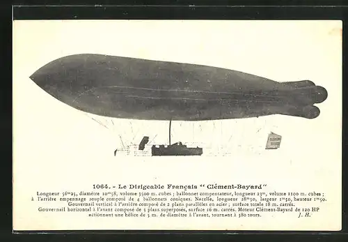 AK Französischer Zeppelin "Clément-Bayard"