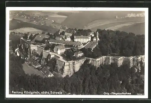 AK Königstein, Fliegeraufnahme der Festung