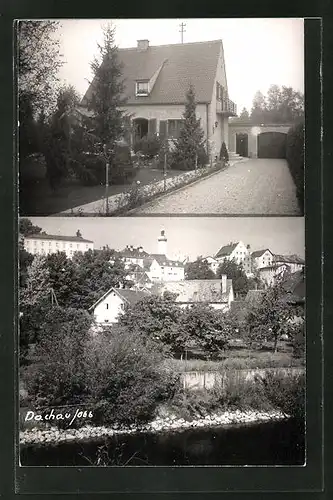 AK Dachau, Ortspartie, Strassenpartie mit Gebäudeansicht