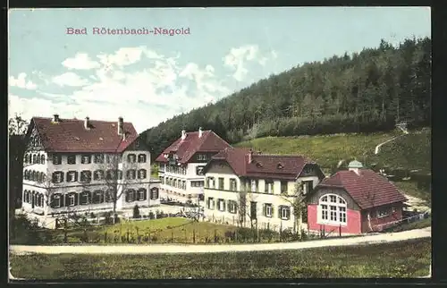 AK Nagold, Partie mit Hotel Bad Rötenbach