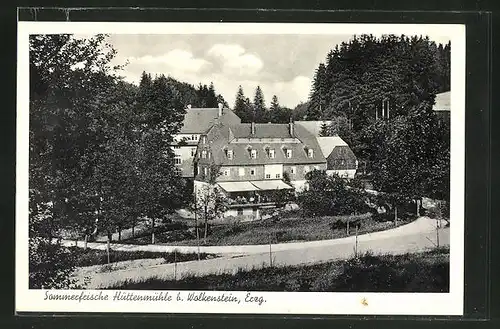 AK Wolkenstein im Erzg., Gasthaus, Sommerfrische Hüttenmühle