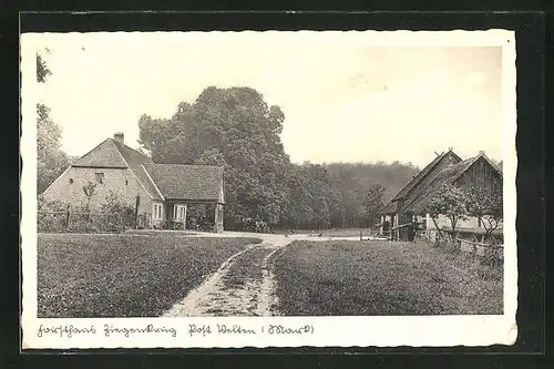 AK Wansdorf, Strassenpartie am Forsthaus