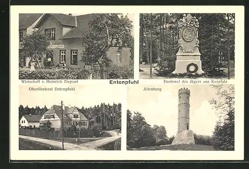 AK Entenpfuhl / Soonwald, Gasthaus zum Jäger aus Kurpfalz, Denkmal, Altenburg