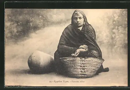 AK Egyptian Types, Fortune teller, arabische Hellseherin