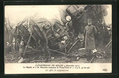 AK Catastrophe de Melun 4. Novembre 1913, Eisenbahnkatastrophe 1913