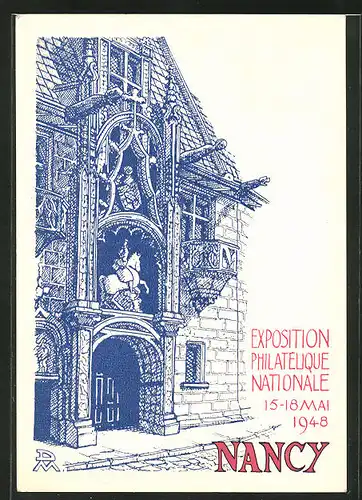 AK Nancy, Exposition Philatelique Nationale 1948, Briefmarken-Ausstellung