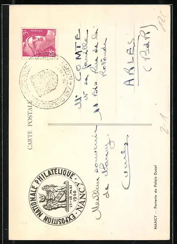 AK Nancy, Exposition Philatelique Nationale 1948, Briefmarken-Ausstellung