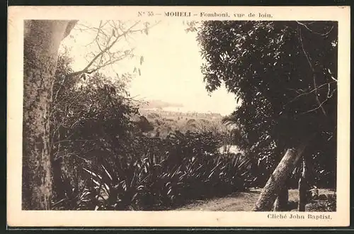 AK Moheli, Fomboni, vue de loin, Ortsansicht aus der Ferne