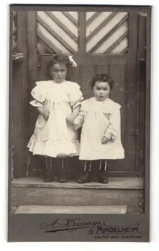 Fotografie A. Krumm, Mindelheim, Portrait zwei Kleinkinder