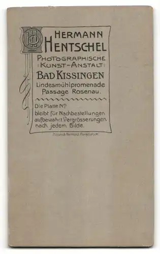 Fotografie Herm. Hentschel, Bad Kissingen, Portrait Dame mit zeitgenöss. Frisur