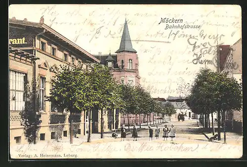 AK Möckern, Blick in die Bahnhofstrasse