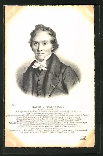 AK Casimir Delavigne, Portrait des Autors