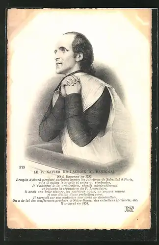 AK Le P. Xavier de Lacroix de Ravignan