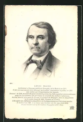 AK Portrait des Schriftstellers und Politikers Louis Blanc