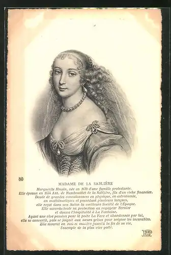 AK Portrait von Madame de la Sablière