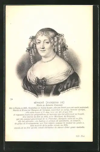AK Marquise de Sèvignè, Marie de Rabutin Chantal) von Frankreich