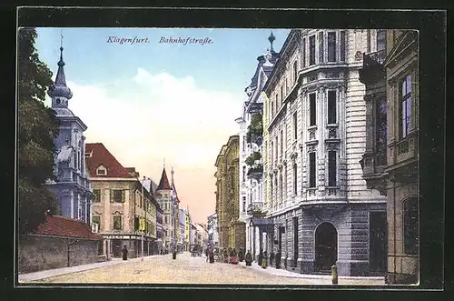 AK Klagenfurt, Blick in die Bahnhofstrasse