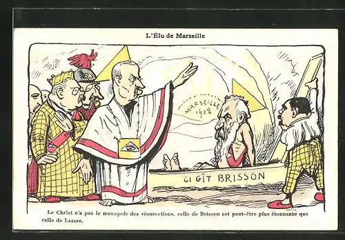 AK L'Élu de Marseille, Le Christ n'a pas le monopole des résurections..., Karikatur
