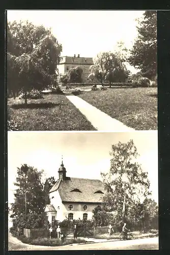 AK Rastenberg / Thüringen, Partie am Erholungsheim Caritas und kath. Kirche