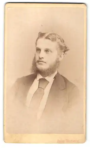 Fotografie Franz Neumayer, München, Portrait Mann mit Vollbart im Anzug mit Krawatte