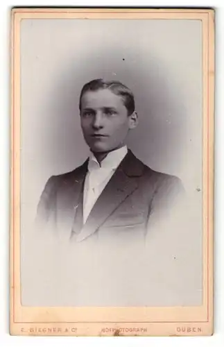 Fotografie E. Biegner & Co., Guben, Portrait junger Mann in festlicher Garderobe