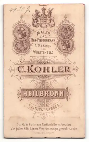 Fotografie C. Kohler, Heilbronn, älterer Herr mit Vollbart und Halbglatze