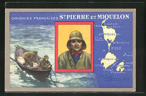 AK St. Pierre et Miquelon, Landkarte, Fischerboot