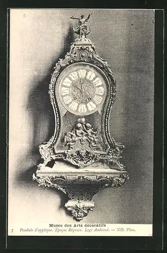 AK Musee des Arts decoratifs, Bildnis einer verschnörkelten Uhr