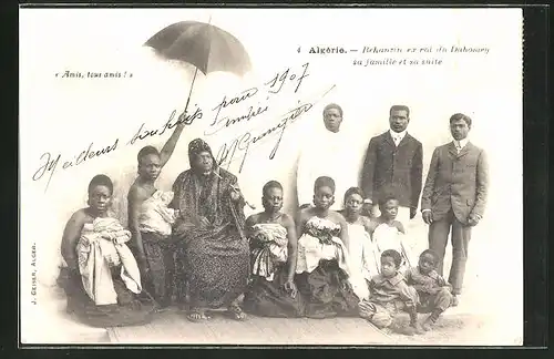AK Behanzin, ex-roi du Dahomey sa famille et sa suite, ehem. König mit Familie und Gefolge