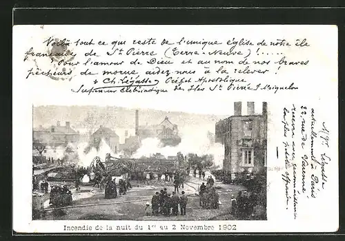 AK St. Pierre, Incendie de la nuit du 1er au 2 Novembre 1902, Zerstörungen nach einem Brand