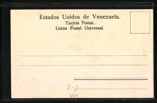 Präge-AK Venezuela, Briefmarken mit verschiedenen Werten, Wappen