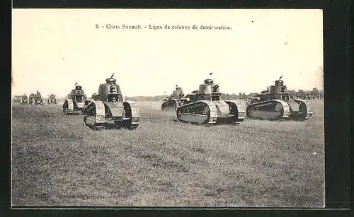 AK Chars Renault, Ligne de colonne de Demi-section, französische Panzer