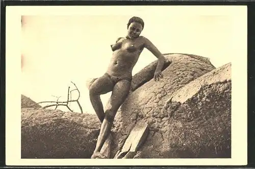 AK Tchad, Femme Moundang de Lere, afrikanische nackte Frau