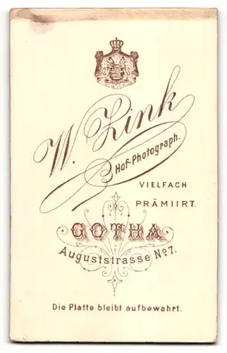 Fotografie W. Zink, Gotha, Portrait stattlicher Herr mit Oberlippenbart im Jackett