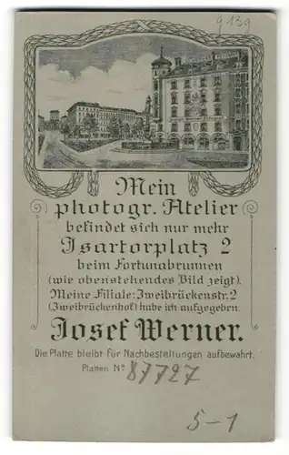 Fotografie Joseph Werner, München, Ansicht München, Foto-Atelier und Geschäftshaus am Isarthorplatz 2