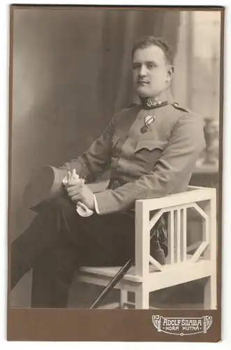 Fotografie Adolf Silaba, Hora Kutna, Musiker Österreich-Ungarn in Uniform