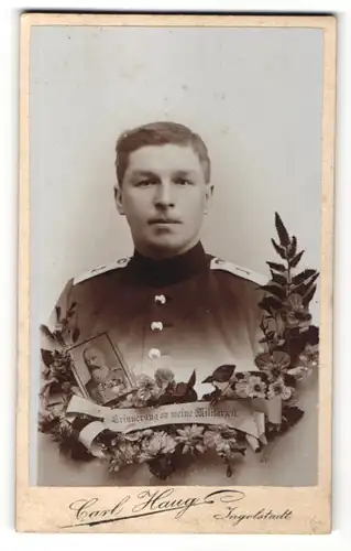 Fotografie Carl Haug, Ingolstadt, Portrait Soldat in Uniform Rgt. 1, Portrait König Ludwig III. von Bayern