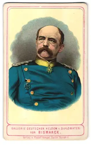 Fotografie Rudolf Hempel, Berlin, Portrait Otto von Bismarck in Uniform mit Orden Eisernes Kreuz & Pour le Merite