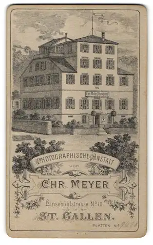 Fotografie Chr. Meyer, St. Gallen, Ansicht St. Gallen, Photographisches Atelier Linsenbühlstr. 10