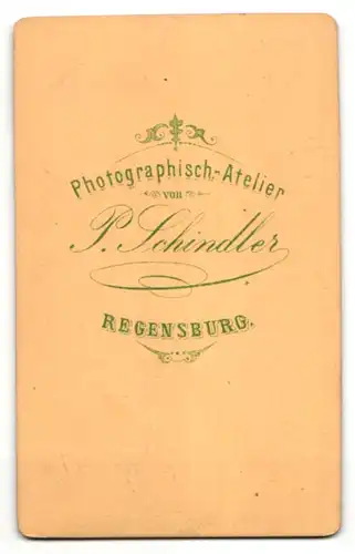 Fotografie P. Schindler, Regensburg, Portrait Mann mit Krawatte und Locken