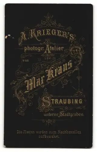 Fotografie Max Kraus, Straubing, Portrait Mann mit Schnurrbart