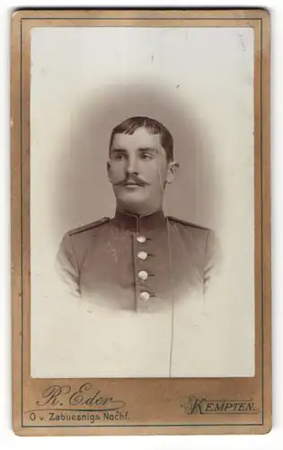 Fotografie R. Eder, Kempten, Portrait Soldat mit Oberlippenbart