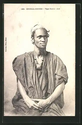 AK Senegal, Type Foulah chet, afrikanischer junger Mann im typischen Gewand