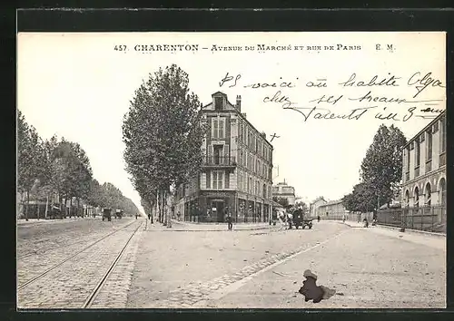 AK Charenton, Avenue du Marche et rue de Paris