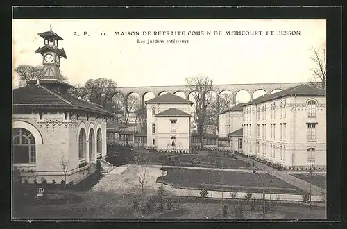 AK Méricourt, Maison de retraite, les jardins intérieurs