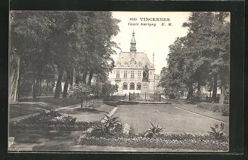 AK Vincennes / Cours Marigny, Strassenpartie mit Gebäudeansicht